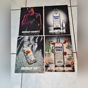 Absolut Vodka Laminated 8x10 Vintage Magazine Advertisements